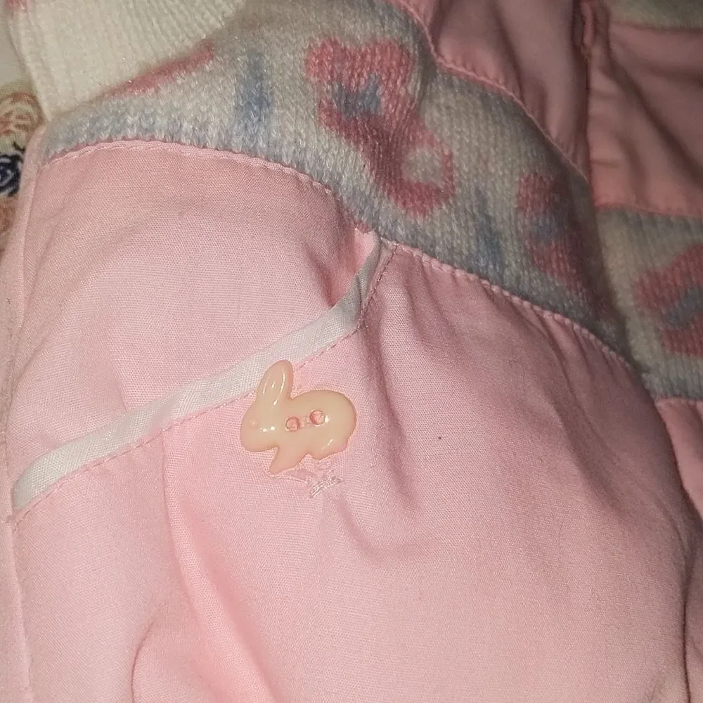 Vintage 3 piece kawaii‎ knit bunny outfit size 12 months